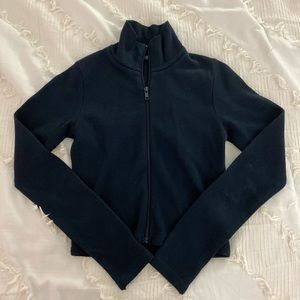 brandy melville navy blue zip up jacket sweater
